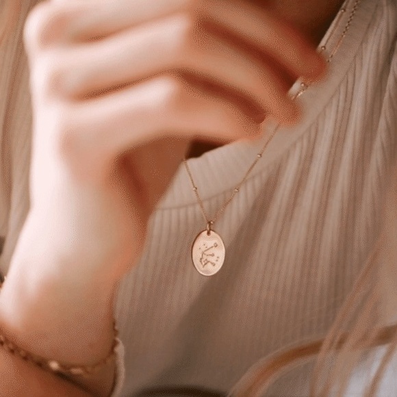 Aquarius Minimalist Star Zodiac Charm Necklace - Picture 9 of 13